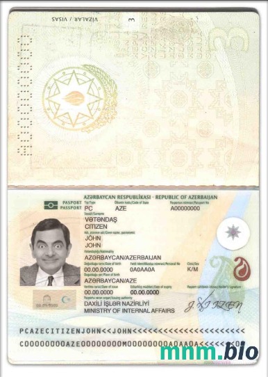 Przykład paszportu Azerbejdżanu w formacie PSD, w pełni edytowalny